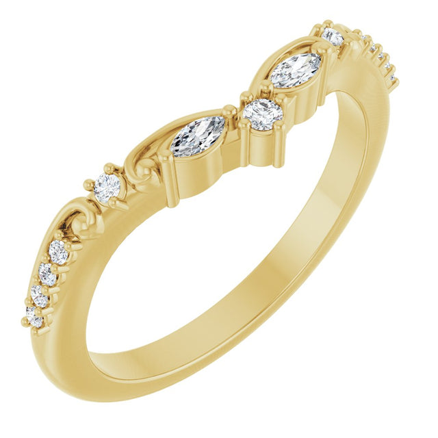 14K Yellow Gold 1/6 CTW Lab-Grown Diamond Contour Band