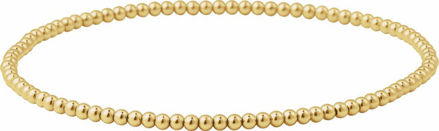 14K Yellow Gold-Filled 2 mm Elastic Bead 6 1/2" Bracelet