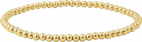 14K Yellow Gold-Filled 3 mm Elastic Bead 6 1/2" Bracelet