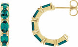 14K Yellow Gold Lab-Grown Alexandrite 18.2 mm Hoop Earrings