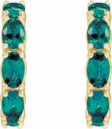 14K Yellow Lab-Grown Alexandrite 18.2 mm Hoop Earrings