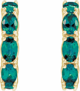 14K Yellow Gold Lab-Grown Alexandrite 18.2 mm Hoop Earrings