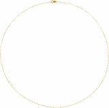 14K Yellow .8 mm Heart 18" Chain
