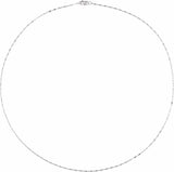 14K White Gold 1.5 mm Keyhole 24" Chain