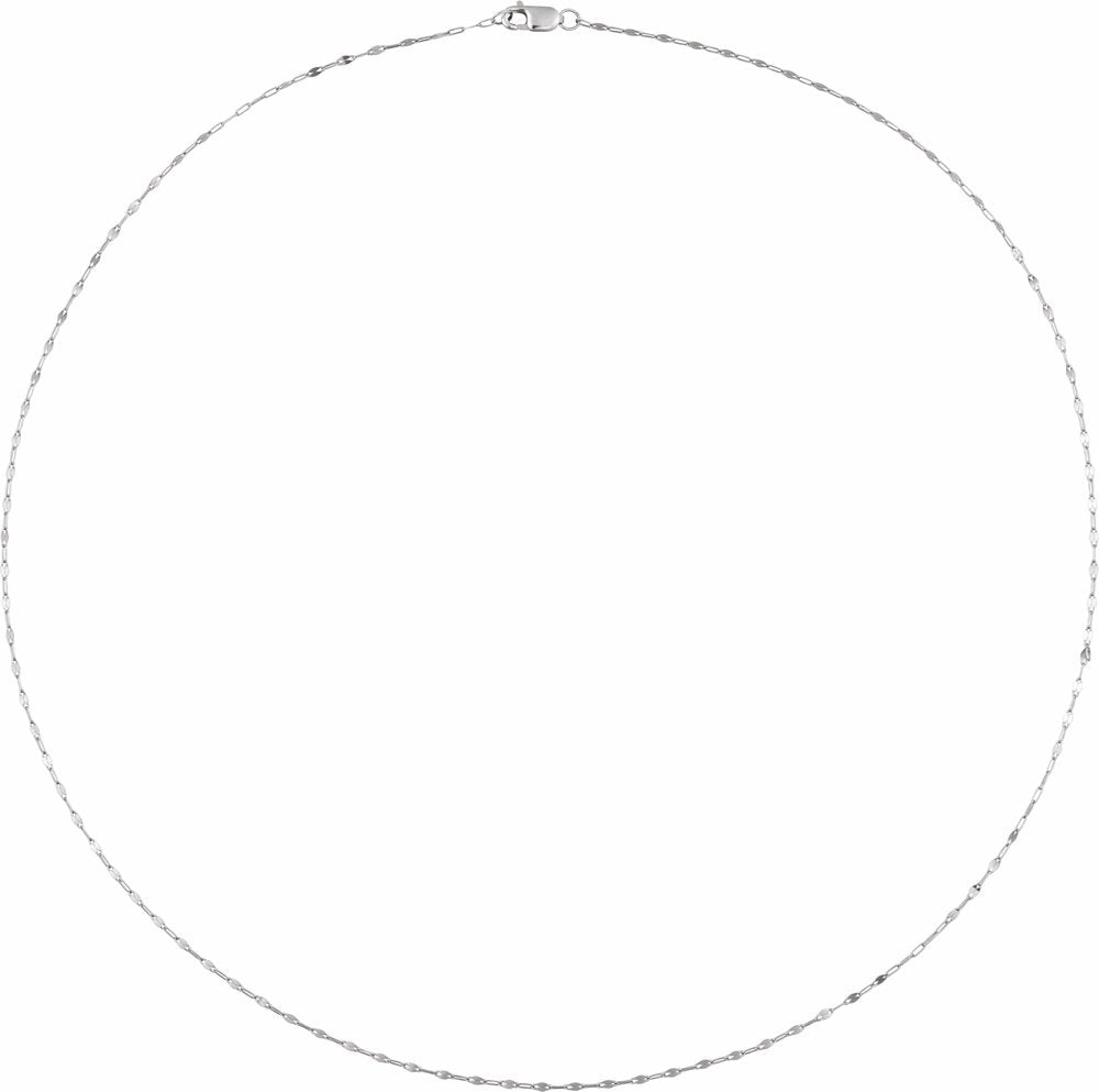 14K White Gold 1.5 mm Keyhole 24" Chain