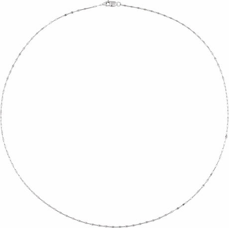 14K White Gold 1.5 mm Keyhole 24" Chain