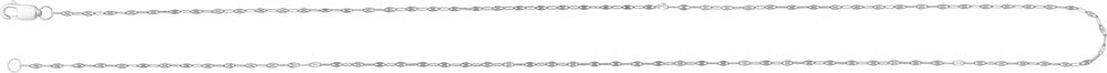 14K White Gold 1.5 mm Keyhole 24" Chain