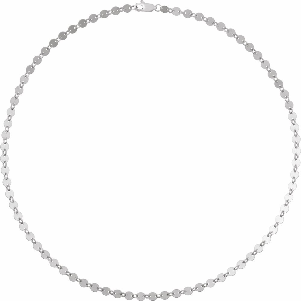 Sterling Silver 4 mm Mirror 16" Chain