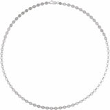 Sterling Silver 4 mm Mirror 16" Chain