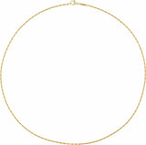 14K Yellow 1.5 mm Barleycorn 16" Chain