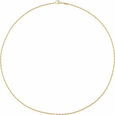 14K Yellow Gold 1.5 mm Barleycorn 20" Chain
