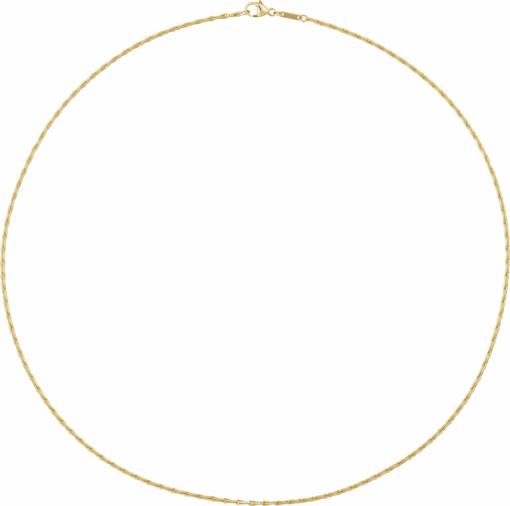 14K Yellow Gold 1.5 mm Barleycorn 18" Chain