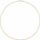 14K Yellow Gold 1.5 mm Barleycorn 18" Chain