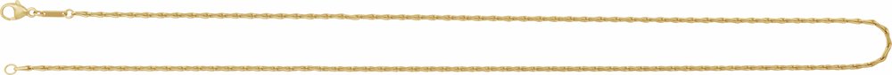 14K Yellow Gold 1.5 mm Barleycorn 18" Chain