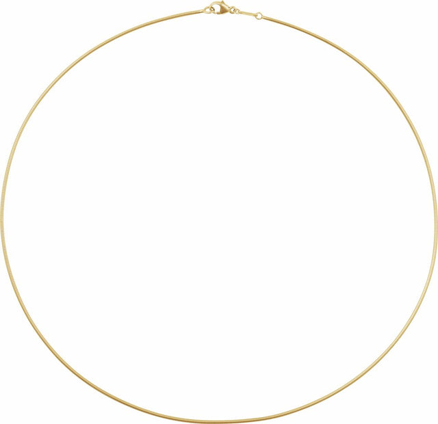 14K Yellow Gold 1.2 mm Boa Snake 16" Chain