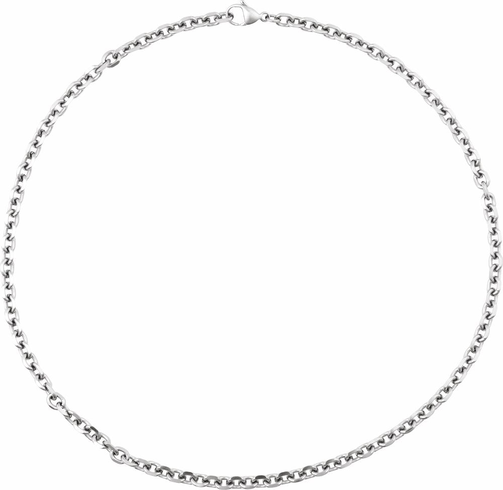 Titanium 5.5 mm Diamond-Cut Cable 18" Chain