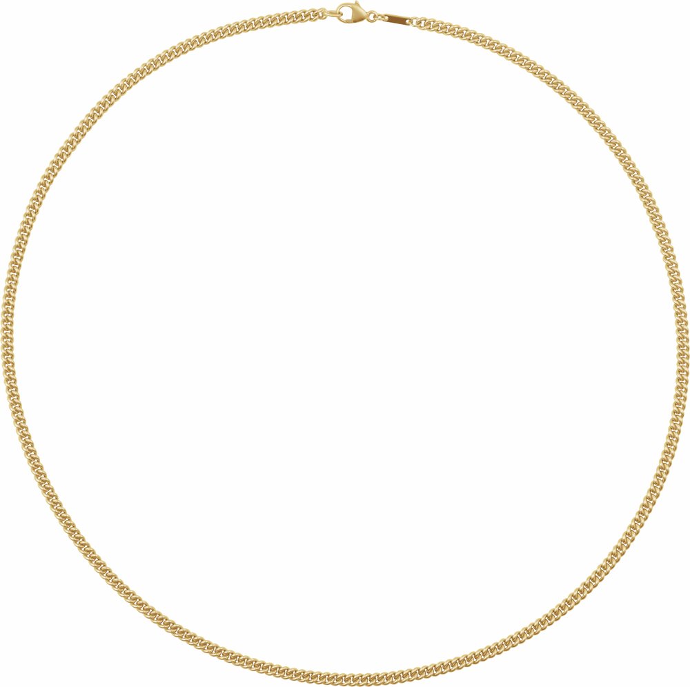 14K Yellow Gold 2.9 mm Curb 20" Chain