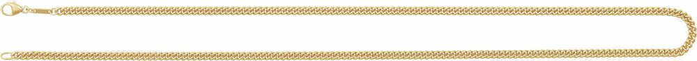 14K Yellow Gold 2.9 mm Curb 20" Chain