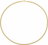 14K Yellow Gold 3.4 mm Curb 18" Chain