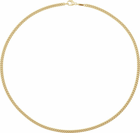 14K Yellow Gold 3.4 mm Curb 18" Chain