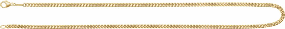 14K Yellow Gold 3.4 mm Curb 18" Chain
