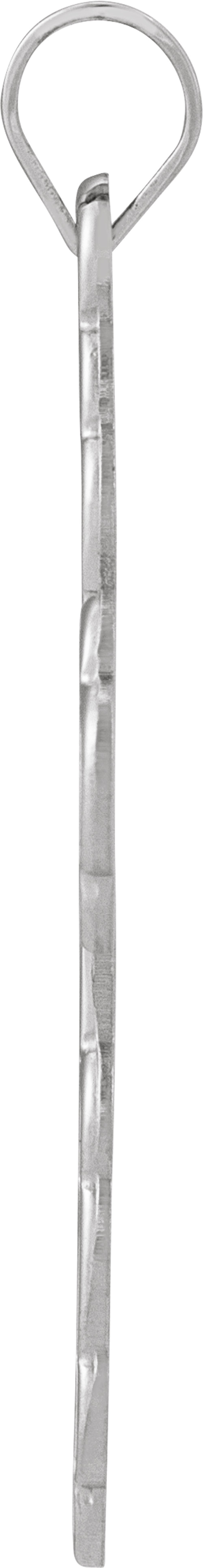 14K White Gold 26x17 mm Orthodox Cross Pendant