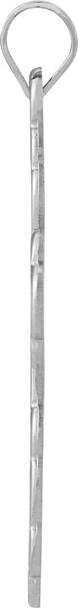 14K White Gold 26x17 mm Orthodox Cross Pendant