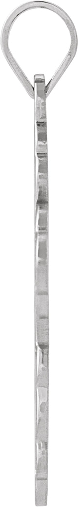 14K White Gold 19x13 mm Orthodox Cross Pendant