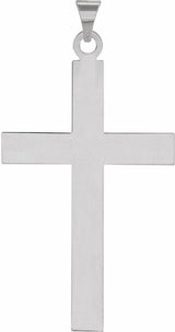 14K White Gold 49.4x25 mm Cross Pendant