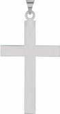 14K White Gold 49.4x25 mm Cross Pendant