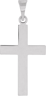 14K White 18 x 12 mm Cross Pendant