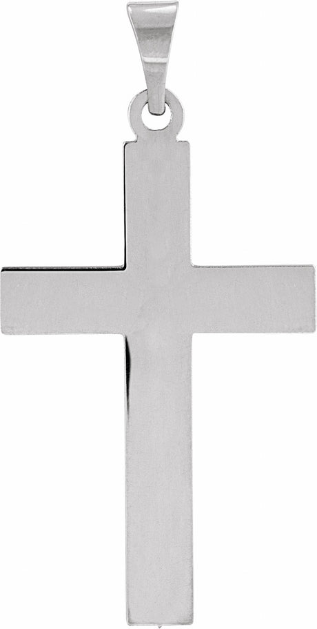 14K White Gold 29.4x13.8 mm Cross Pendant