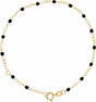 14K Yellow 2 mm Adjustable Black Enamel Bead 6-7" Chain