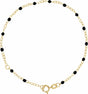 14K Yellow Gold 2 mm Adjustable Black Enamel Bead 6-7" Chain