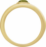 14K Yellow Gold 5x3 mm Natural Peridot Cabochon Ring