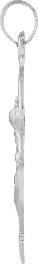 14K White Gold 25x21 mm St. Michael Medal 