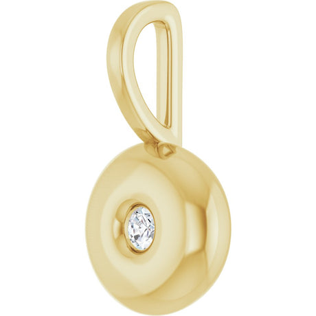 14K Yellow Gold .06 CT Natural Diamond Charm/Pendant
