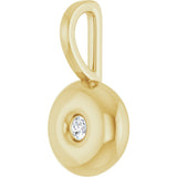 14K Yellow Gold .06 CT Natural Diamond Charm/Pendant