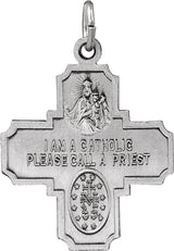 Sterling Silver 25x24 mm Four-Way Cross Medal