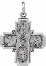 Sterling Silver 25x24 mm Four-Way Cross Medal  