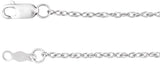 Rhodium-Plated Sterling Silver 1.25 mm Rope 16" Chain