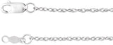 10K White Gold 1.25 mm Rope 16" Chain