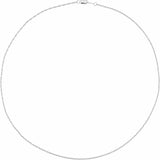 10K White 1.25 mm Rope 16" Chain