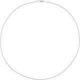 10K White Gold 1.25 mm Rope 16" Chain
