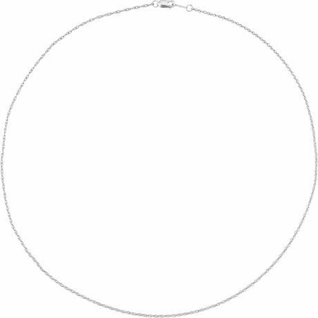 10K White Gold 1.25 mm Rope 18" Chain 