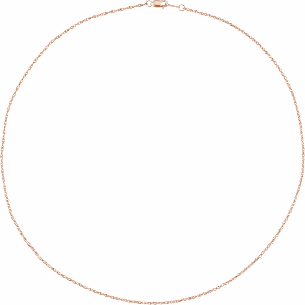 14K Rose 1.25 mm Rope 24" Chain