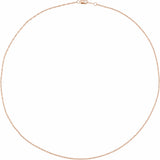 14K Rose 1.25 mm Rope 24" Chain