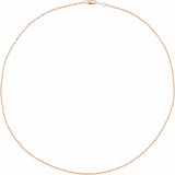 18K Rose Gold 1.25 mm Rope 18" Chain