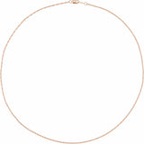 10K Rose Gold 1.25 mm Rope 18" Chain 