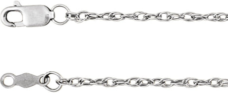 14K White Gold 1.5 mm Rope 7" Chain